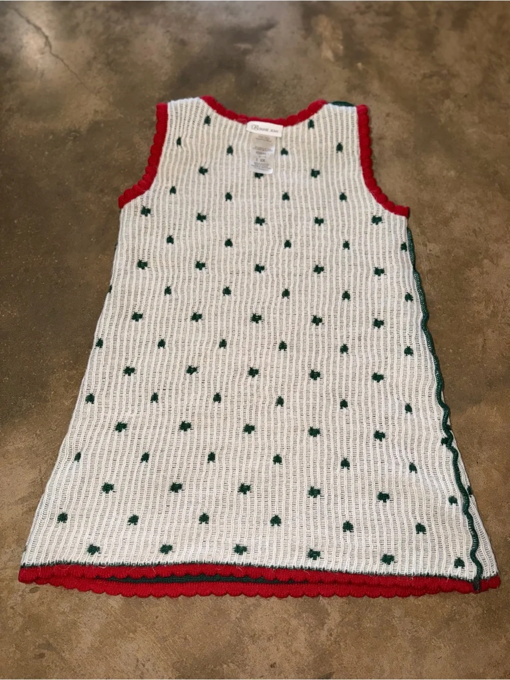Bonnie Jean 6 Christmas Snowman Sleeveless Sweater Dress 6X Holiday Scallop